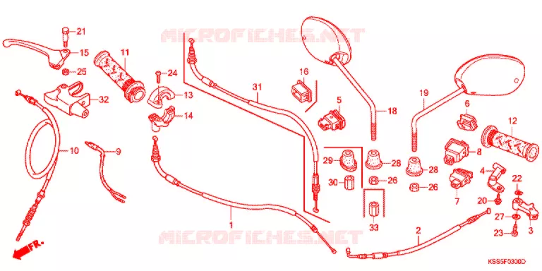 LEVIER DE GUIDON - CABLE - COMMODO Honda MOTO 125 BIZ 2013  BC125MCD
