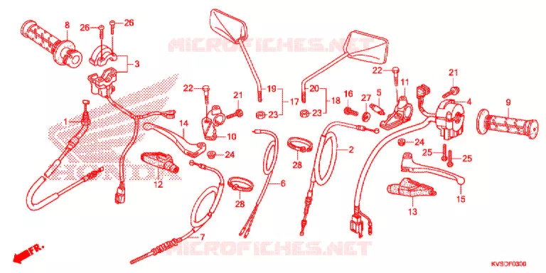 LEVIER DE GUIDON - CABLE - COMMODO Honda MOTO 150 CG 2013  CG150EXD
