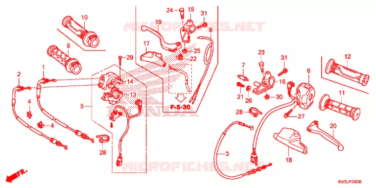 LEVIER DE GUIDON - CABLE - COMMODO Honda MOTO 160 CG 2019  CG160CESK