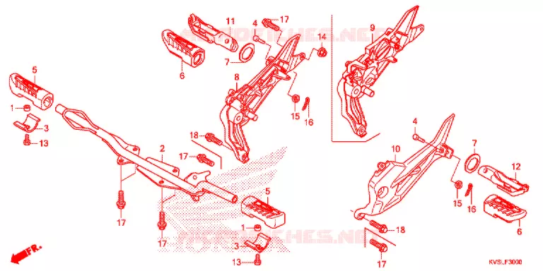 REPOSE PIED Honda MOTO 160 CG 2020  CG160CESL