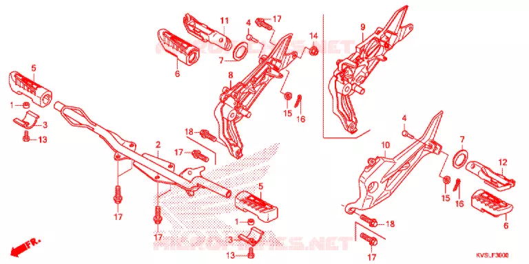 REPOSE PIED Honda MOTO 160 CG 2021  CG160ESDL