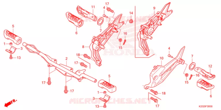 REPOSE PIED Honda MOTO 160 CG 2023  CG160ESDN