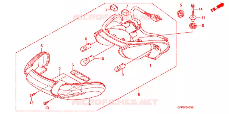 FEUX ARRIERE Honda MOTO 100 POP 2011  RF100B