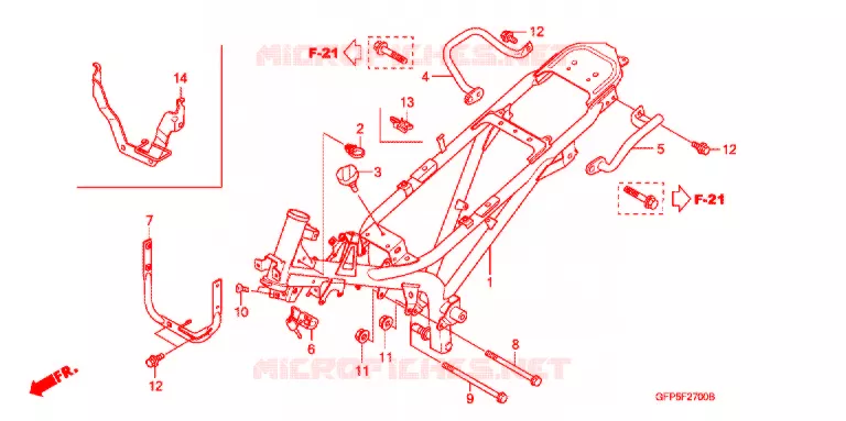 CADRE Honda MOTO 100 POP 2012  RF100C
