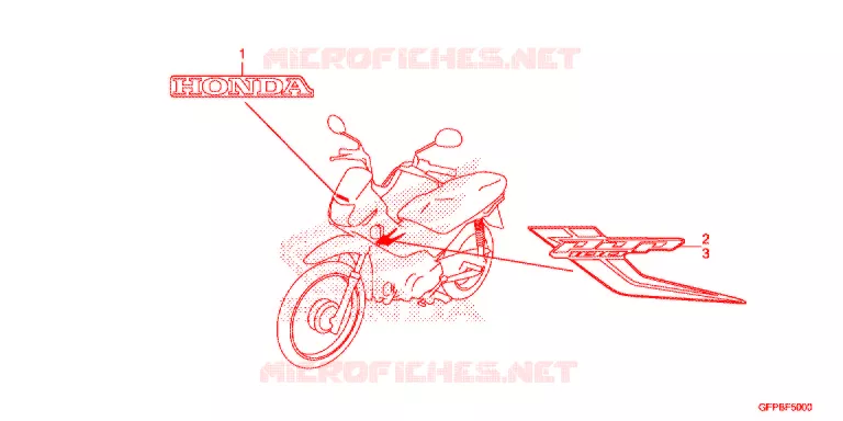 AUTOCOLLANTS Honda MOTO 100 POP 2015  RF100F