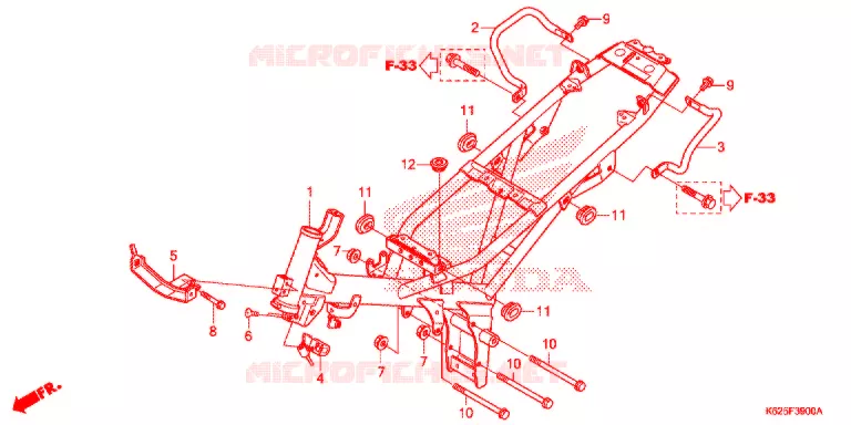 CADRE Honda MOTO 110 POP 2016  RF110G