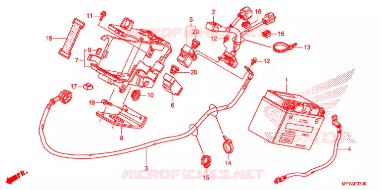 BATTERIE Honda MOTO 1300 VT 2012  VT1300CRAC