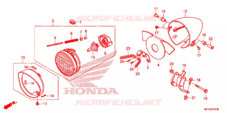 PHARE Honda MOTO 1300 VT 2012  VT1300CRAC
