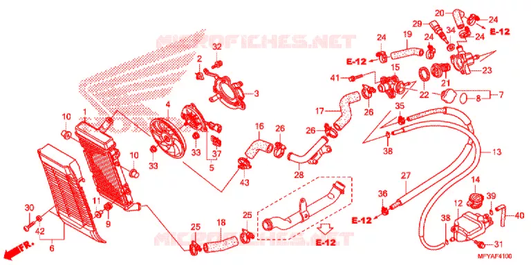 RADIATEUR Honda MOTO 1300 VT 2012  VT1300CSC