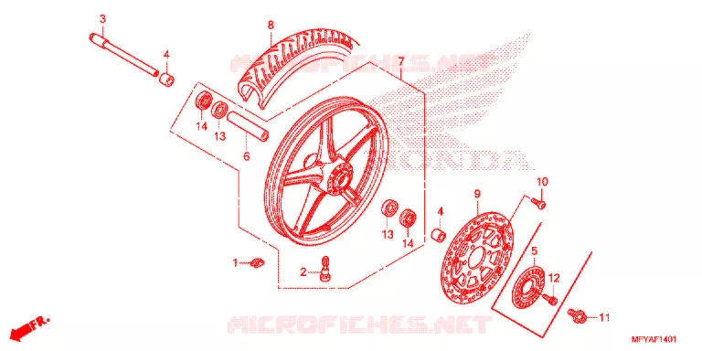 ROUE AVANT Honda MOTO 1300 VT 2012  VT1300CSC