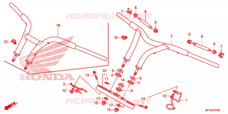 GUIDON - TE DE FOURCHE Honda MOTO 1300 VT 2012  VT1300CTAC