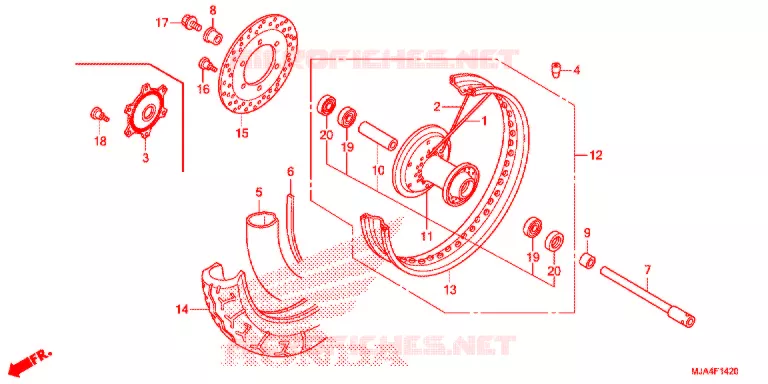 ROUE AVANT Honda MOTO 750 SHADOW 2012  VT750C2FC