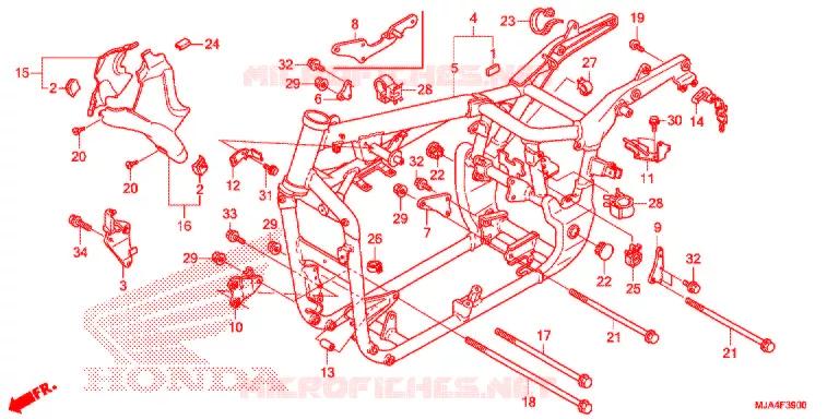 CADRE Honda MOTO 750 SHADOW 2012  VT750C2FC