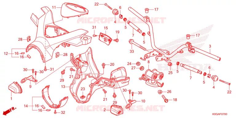 GUIDON - CARENAGE Honda MOTO 125 CUB 2023  C125AP_A