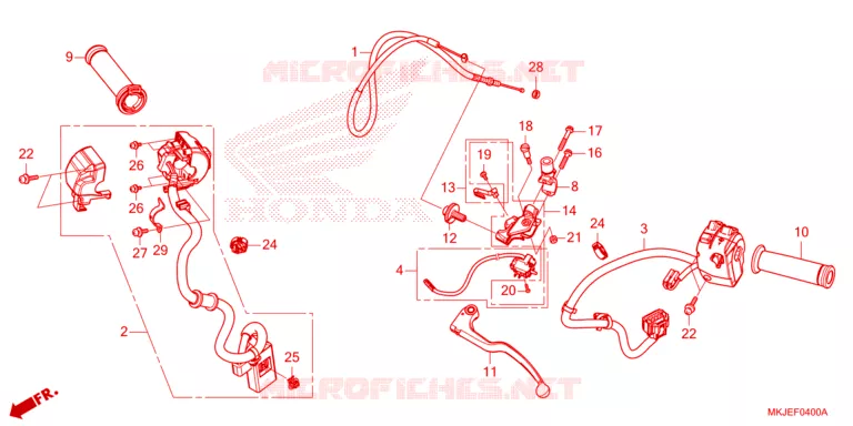 LEVIER DE GUIDON - CABLE - COMMODO Honda MOTO 1000 CB 2023  CB1000RAP