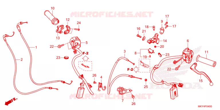 LEVIER DE GUIDON - CABLE - COMMODO Honda MOTO 650 CB 2024  CB650RAP