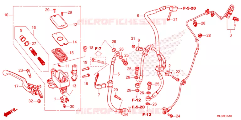 MAITRE CYLINDRE DE FREIN AVANT Honda MOTO 750 HORNET 2024  CB750AP