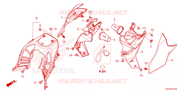COUVERCLES LATERAUX / OUIES Honda MOTO 750 HORNET 2023  CB750AP