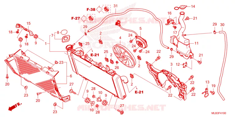RADIATEUR - VASE D'EXPANSION Honda MOTO 750 HORNET 2023  CB750AP