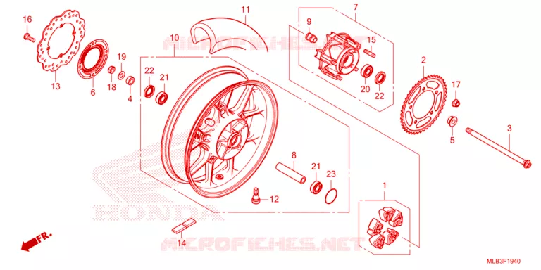 ROUE ARRIERE Honda MOTO 750 HORNET 2024  CB750AP