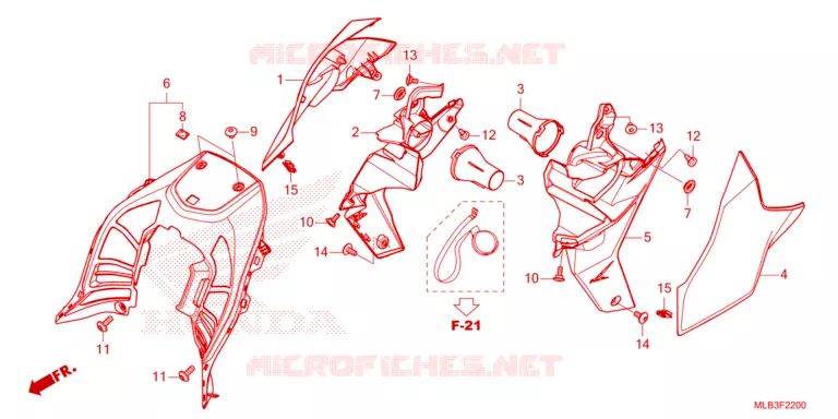 COUVERCLES LATERAUX / OUIES Honda MOTO 750 HORNET 2023  CB750AP