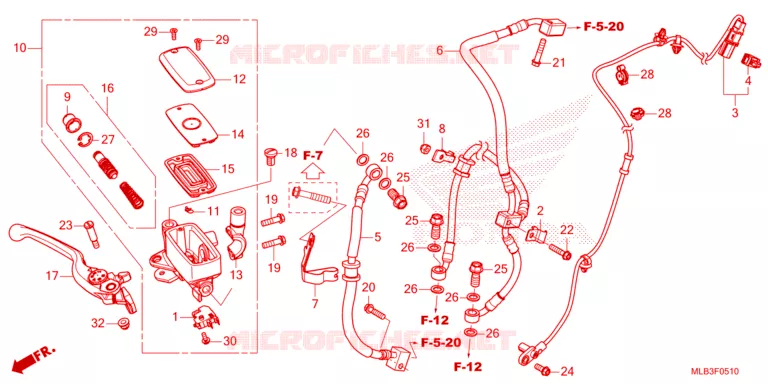 MAITRE CYLINDRE DE FREIN AVANT Honda MOTO 750 HORNET 2024  CB750AP