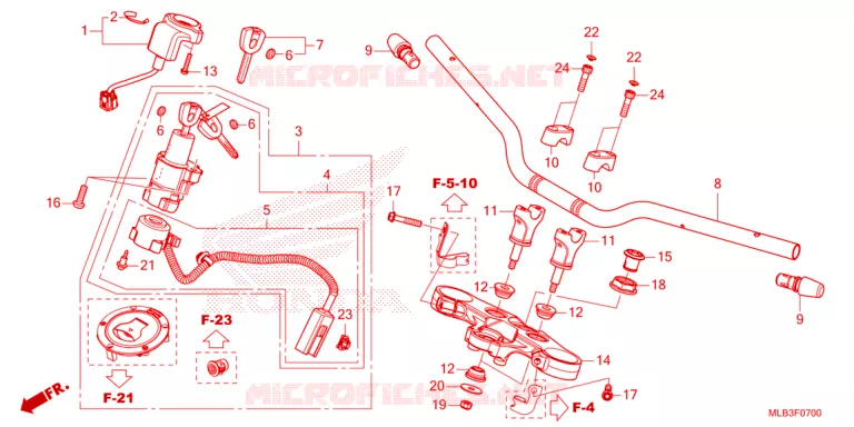 GUIDON - TE DE FOURCHE Honda MOTO 750 HORNET 2023  CB750AP