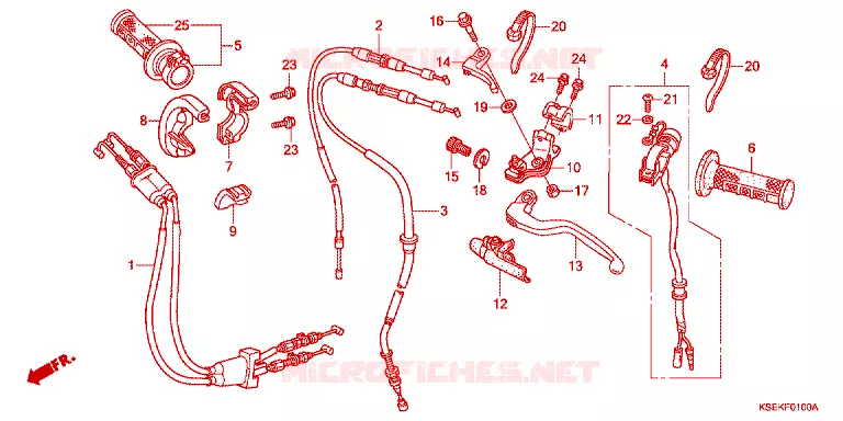 LEVIER DE GUIDON - CABLE - COMMODO Honda MOTO 150 CRF 2024  CRF150RBN