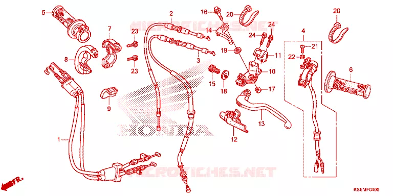 LEVIER DE GUIDON - CABLE - COMMODO Honda MOTO 150 CRF 2023  CRF150RBP