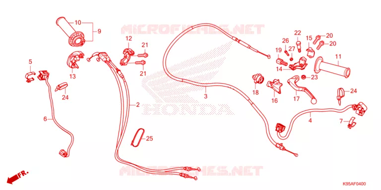 LEVIER DE GUIDON - CABLE - COMMODO Honda MOTO 250 CRF 2023  CRF250RP