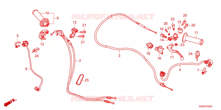 LEVIER DE GUIDON - CABLE - COMMODO Honda MOTO 250 CRF 2023  CRF250RP