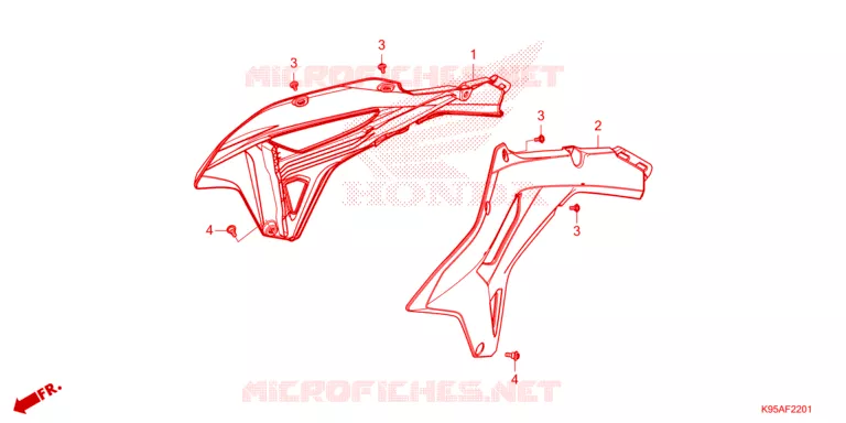 OUIES DE RADIATEUR Honda MOTO 250 CRF 2023  CRF250RXP