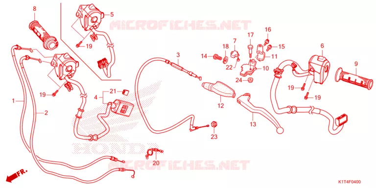 LEVIER DE GUIDON - CABLE - COMMODO Honda MOTO 300 CRF 2022  CRF300LRAN