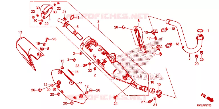 SILENCIEUX D'ECHAPPEMENT Honda MOTO 450 CRF 2024  CRF450RLN