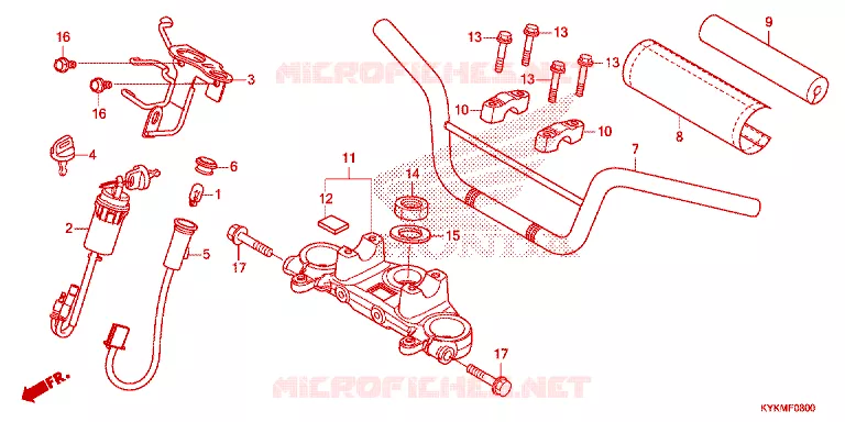 GUIDON - TE DE FOURCHE Honda MOTO 110 CRF 2022  CRF110FN