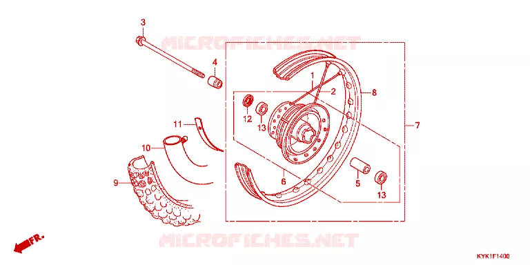 ROUE AVANT Honda MOTO 110 CRF 2022  CRF110FN