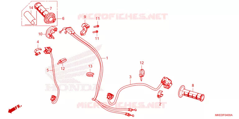 COMMODOS - POIGNEES - CABLES Honda MOTO 450 CRF 2023  CRF450RP
