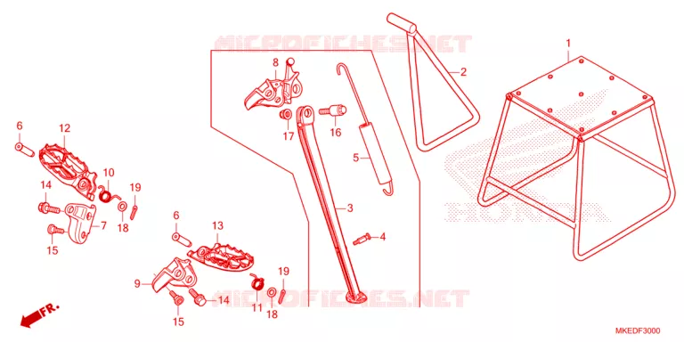 REPOSE PIED - BEQUILLE Honda MOTO 450 CRF 2023  CRF450RP