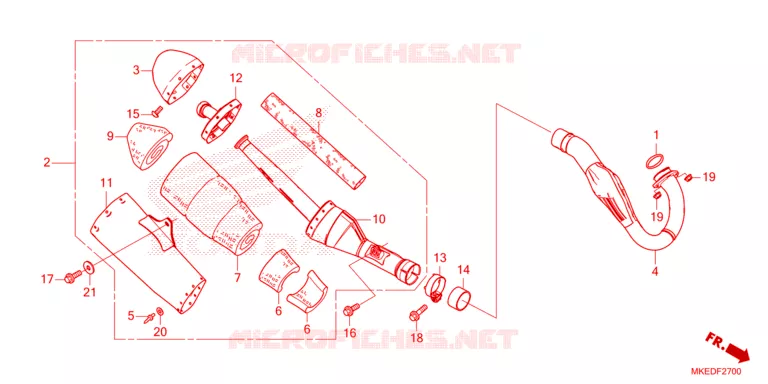 SILENCIEUX D'ECHAPPEMENT Honda MOTO 450 CRF 2023  CRF450RP
