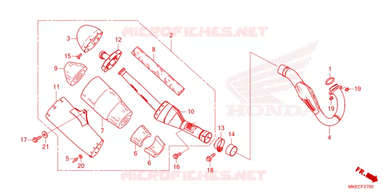 SILENCIEUX D'ECHAPPEMENT Honda MOTO 450 CRF 2022  CRF450RWEN