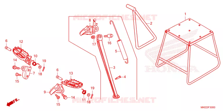 REPOSE PIED - BEQUILLE Honda MOTO 450 CRF 2023  CRF450RWEP