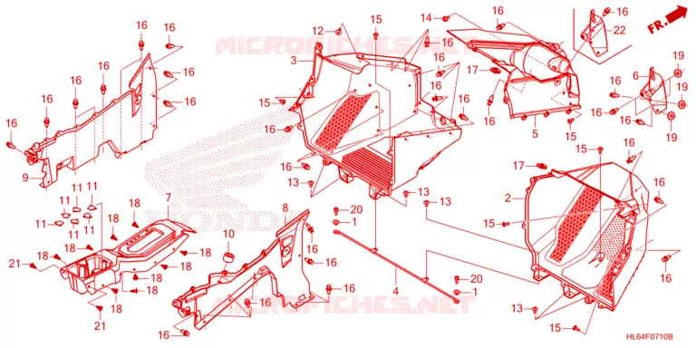 COUVERCLE SOL Honda ATV 1000 TALON 2021  SXS1000S2RM