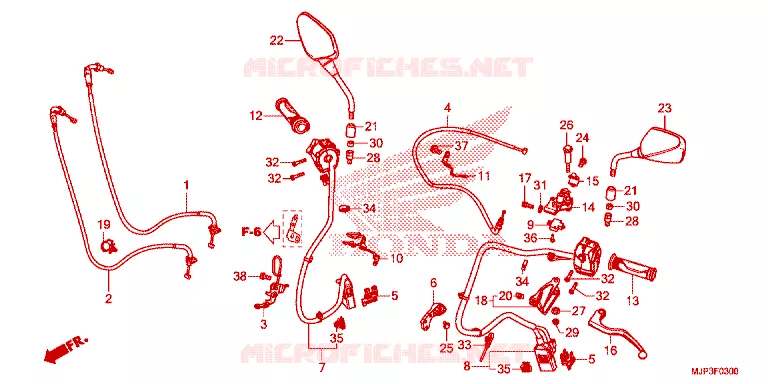LEVIER DE GUIDON - CABLE - COMMODO Honda MOTO 1000 AFRICA-TWIN 2016  CRF1000AG