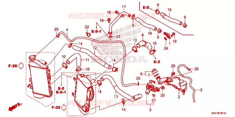 FLEXIBLE DE RADIATEUR Honda MOTO 1000 AFRICA-TWIN 2016  CRF1000G