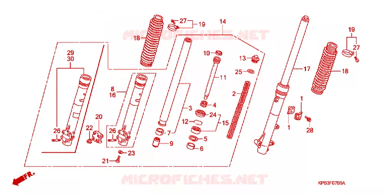 FOURCHE Honda MOTO 230 CRF 2003  CRF230F3