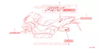 AUTOCOLLANTS pour Honda ADV 350 WITHOUT TOP CASE de 2023