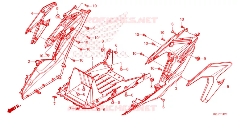 COUVERCLES LATERAUX REPOSES PIEDS Honda SCOOTER 350 ADV 2023  ADV350AP