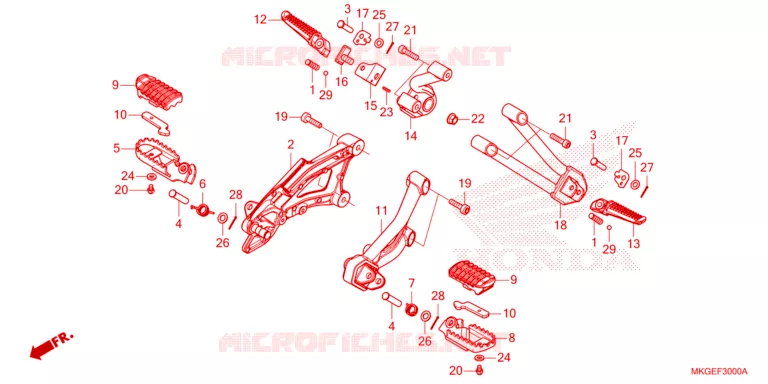 REPOSE PIED Honda MOTO 500 REBEL 2023  CMX500AP