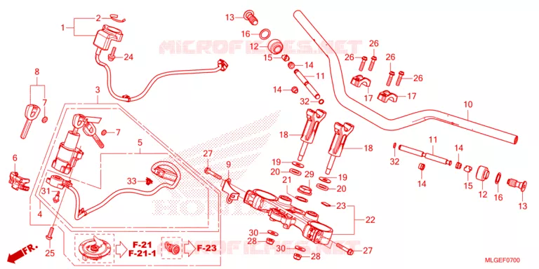 GUIDON - TE DE FOURCHE Honda MOTO 1100 AFRICA-TWIN 2023  CRF1100DP
