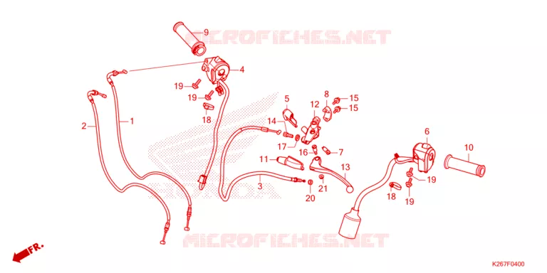 LEVIER DE GUIDON - CABLE - COMMODO Honda MOTO 125 MSX 2022  MSX125AN